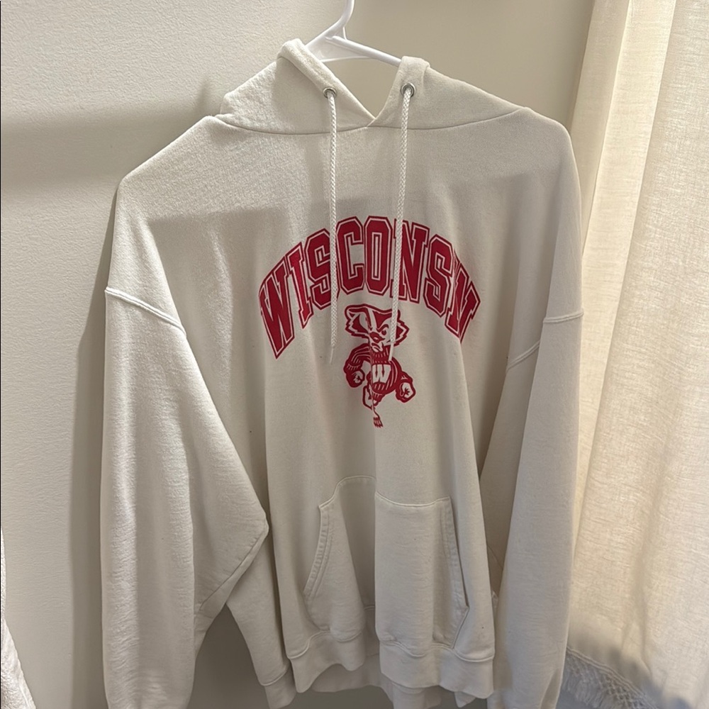 Wisconsin Badgers Hoodie in White and Red